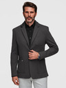 Ombre Clothing Muška pletena sakoa uskog kroja s finom strukturom - grafit V1 M165 Ombre Clothing