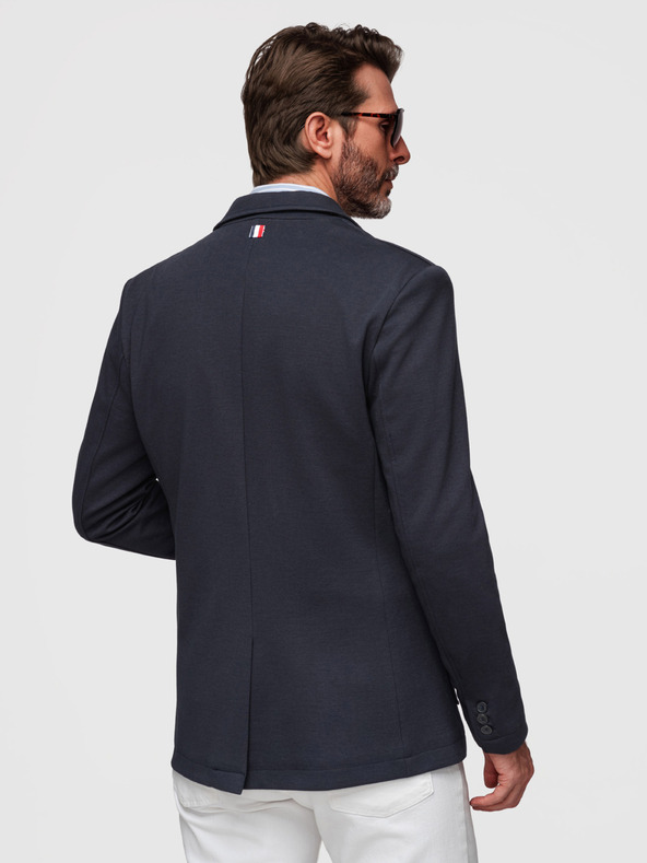 Ombre Clothing Muška pletena sakoa slim fit kroja s finom teksturom - tamno plava V3 M165 Ombre Clothing