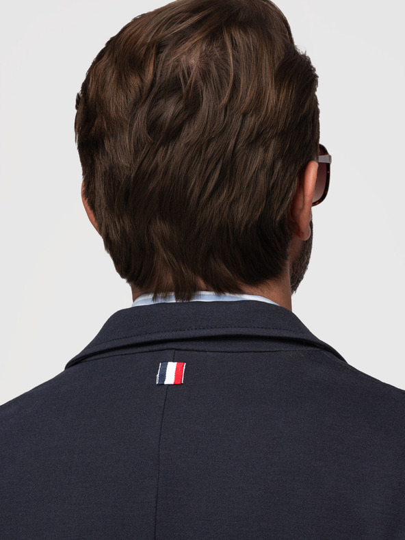 Ombre Clothing Muška pletena sakoa slim fit kroja s finom teksturom - tamno plava V3 M165 Ombre Clothing