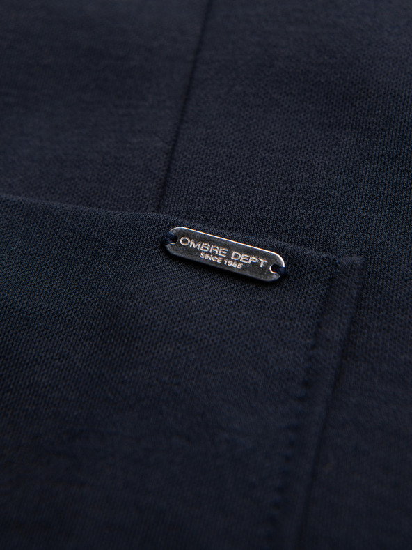 Ombre Clothing Muška pletena sakoa slim fit kroja s finom teksturom - tamno plava V3 M165 Ombre Clothing