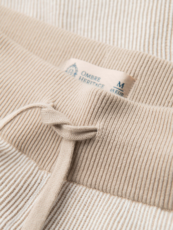 Ombre Clothing Muške pletene šorts sa podesivim strukom - bež V1 OM-SRCS-0202 Ombre Clothing