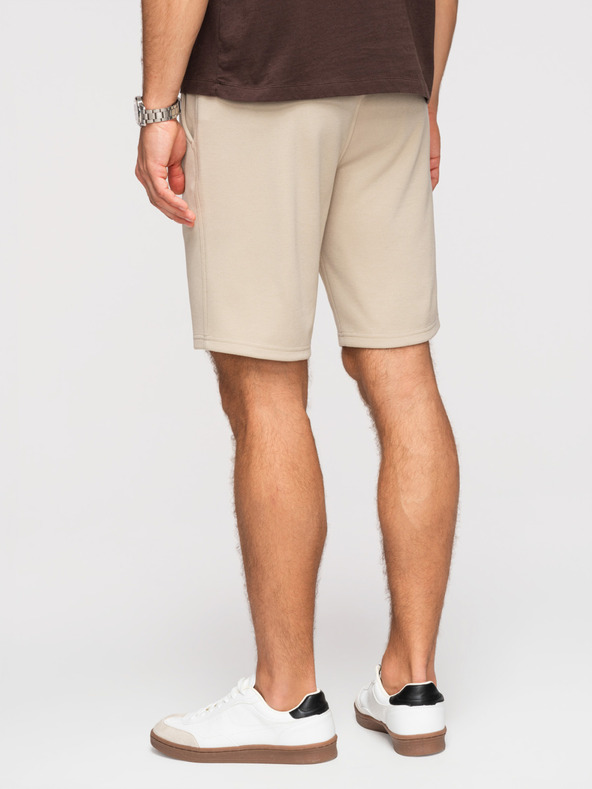 Ombre Clothing Muške strukturirane šorts REGULAR FIT - bež V1 OM-SRSK-0124 Ombre Clothing