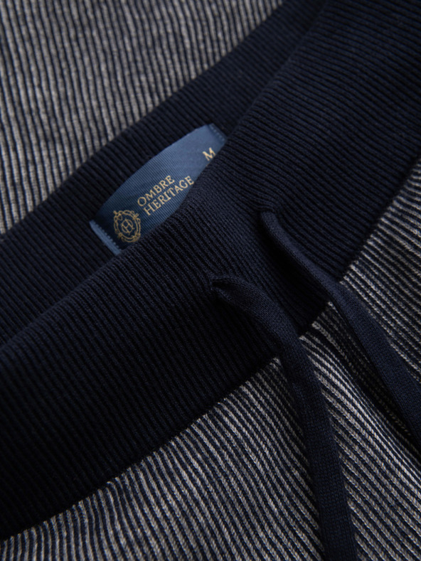 Ombre Clothing Muške pletene šorts sa podesivim strukom - tamno plave V3 OM-SRCS-0202 Ombre Clothing