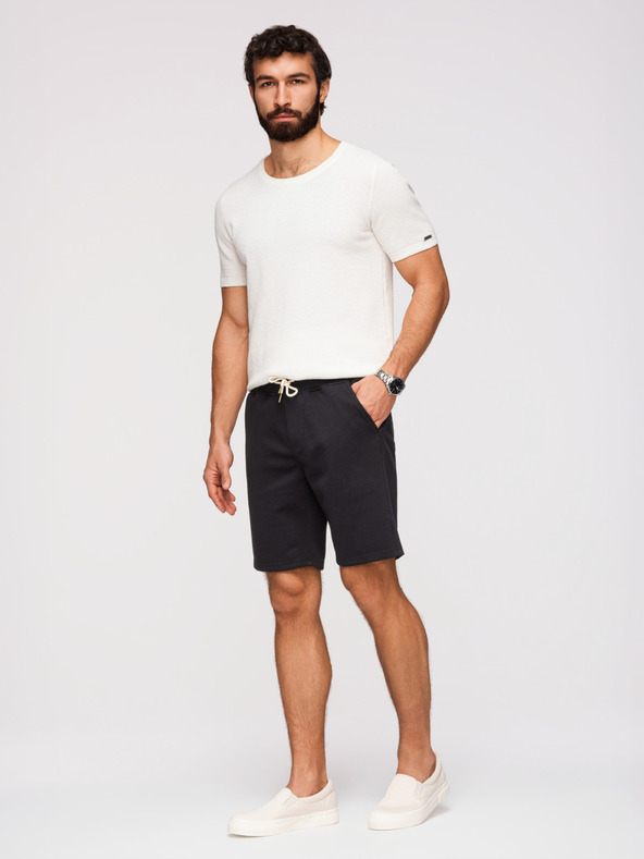 Ombre Clothing Muške strukturalne šorts REGULAR FIT - crne V2 OM-SRSK-0124 Ombre Clothing