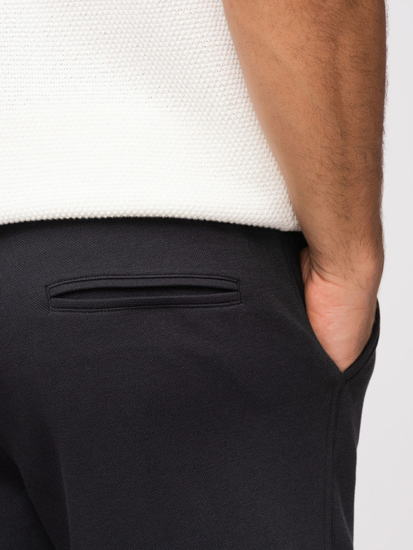 Ombre Clothing Muške strukturalne šorts REGULAR FIT - crne V2 OM-SRSK-0124 Ombre Clothing