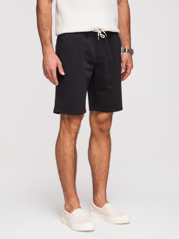 Ombre Clothing Muške strukturalne šorts REGULAR FIT - crne V2 OM-SRSK-0124 Ombre Clothing