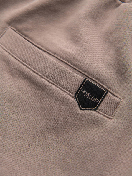 Ombre Clothing Muške šorts REGULAR FIT od francuskog froté pletiva - tamno bež V2 OM-SRSK-0196 Ombre Clothing