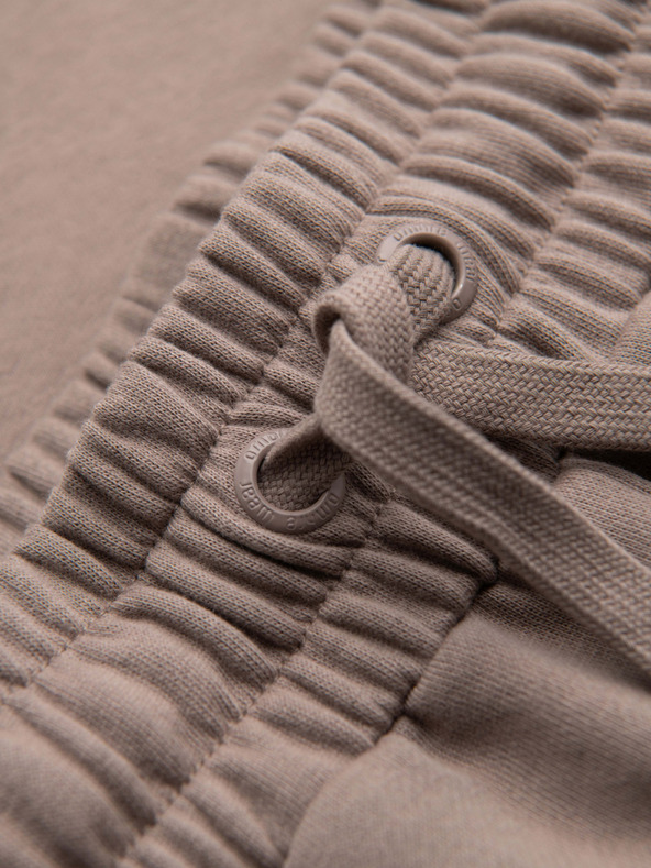 Ombre Clothing Muške šorts REGULAR FIT od francuskog froté pletiva - tamno bež V2 OM-SRSK-0196 Ombre Clothing