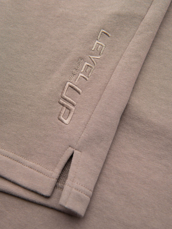 Ombre Clothing Muške šorts REGULAR FIT od francuskog froté pletiva - tamno bež V2 OM-SRSK-0196 Ombre Clothing