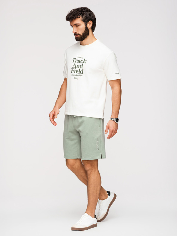 Ombre Clothing Muške šorts REGULAR FIT od francuskog froté pletiva - pastelno zelene V3 OM-SRSK-0196 Ombre Clothing