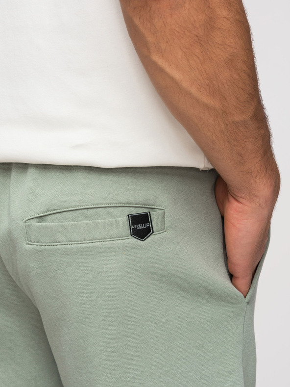 Ombre Clothing Muške šorts REGULAR FIT od francuskog froté pletiva - pastelno zelene V3 OM-SRSK-0196 Ombre Clothing