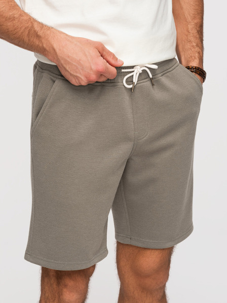 Ombre Clothing Muške strukturirane šorts REGULAR FIT - kaki V4 OM-SRSK-0124 Ombre Clothing