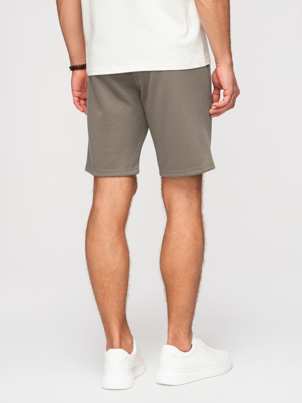 Ombre Clothing Muške strukturirane šorts REGULAR FIT - kaki V4 OM-SRSK-0124 Ombre Clothing