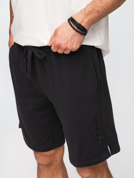 Ombre Clothing Muške šorts REGULAR FIT od francuskog froté pletiva - crne V4 OM-SRSK-0196 Ombre Clothing