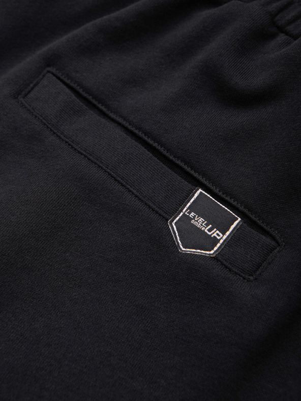 Ombre Clothing Muške šorts REGULAR FIT od francuskog froté pletiva - crne V4 OM-SRSK-0196 Ombre Clothing