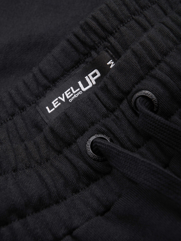 Ombre Clothing Muške šorts REGULAR FIT od francuskog froté pletiva - crne V4 OM-SRSK-0196 Ombre Clothing