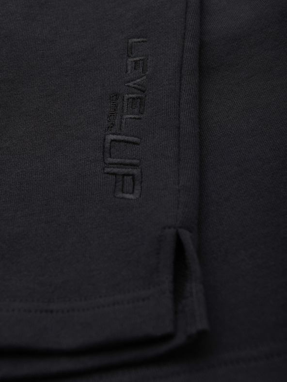 Ombre Clothing Muške šorts REGULAR FIT od francuskog froté pletiva - crne V4 OM-SRSK-0196 Ombre Clothing