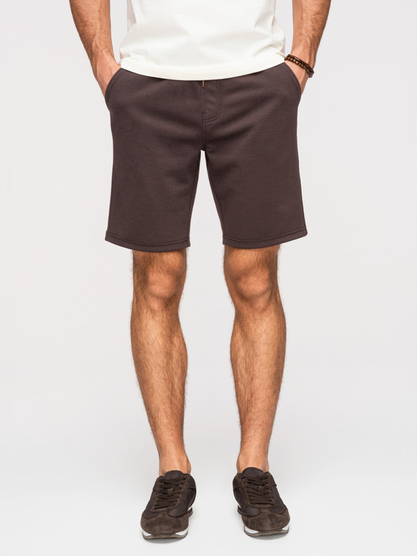 Ombre Clothing Muške strukturalne šorts REGULAR FIT - smeđe V5 OM-SRSK-0124 Ombre Clothing
