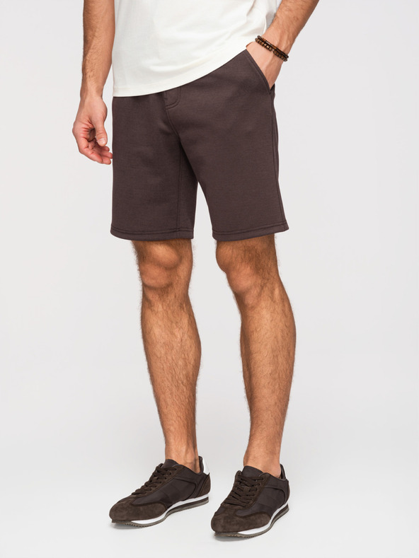 Ombre Clothing Muške strukturalne šorts REGULAR FIT - smeđe V5 OM-SRSK-0124 Ombre Clothing