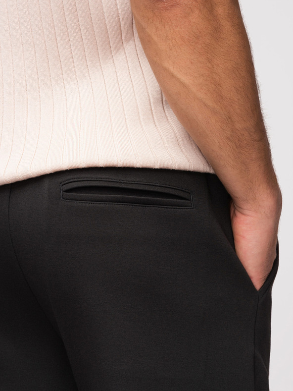 Ombre Clothing Muške šorts REGULAR FIT od glatkog pletiva - crne V1 OM-SRBC-0153 Ombre Clothing