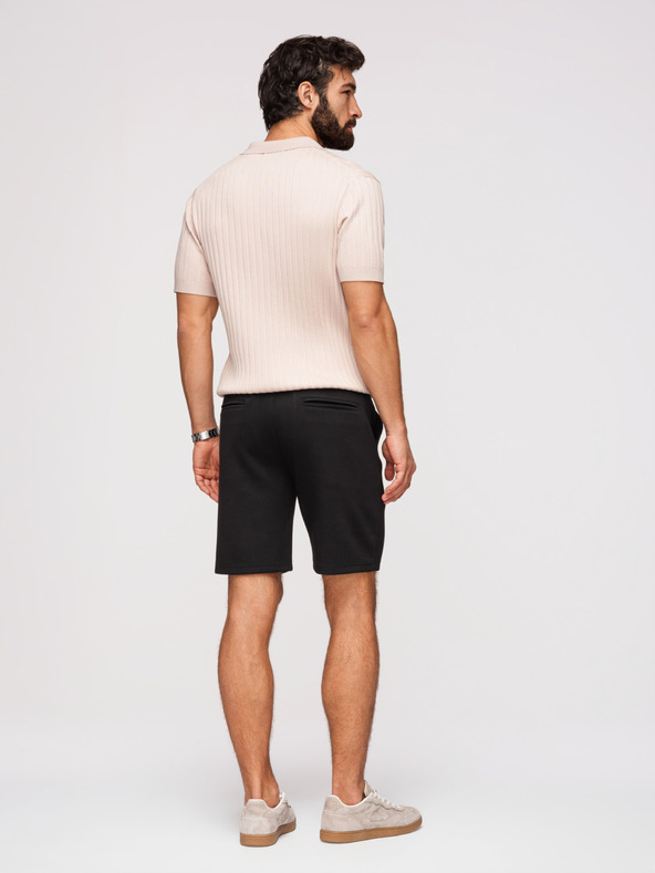 Ombre Clothing Muške šorts REGULAR FIT od glatkog pletiva - crne V1 OM-SRBC-0153 Ombre Clothing