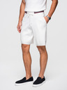 Ombre Clothing Muške viskozne strukturirane šorts REGULAR - bijele V1 OM-SRCS-0203 Ombre Clothing