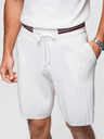 Ombre Clothing Muške viskozne strukturirane šorts REGULAR - bijele V1 OM-SRCS-0203 Ombre Clothing