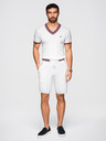 Ombre Clothing Muške viskozne strukturirane šorts REGULAR - bijele V1 OM-SRCS-0203 Ombre Clothing
