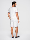 Ombre Clothing Muške viskozne strukturirane šorts REGULAR - bijele V1 OM-SRCS-0203 Ombre Clothing