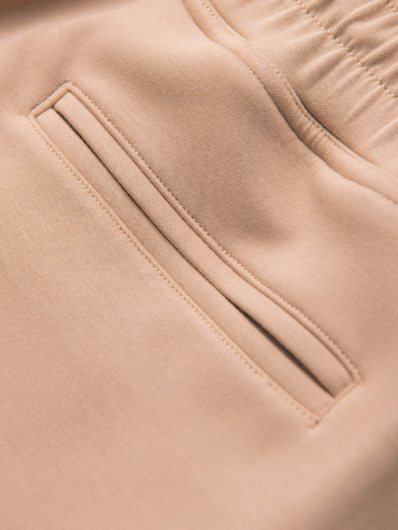 Ombre Clothing Muške šorts REGULAR FIT od glatkog pletiva - bež V3 OM-SRBC-0153 Ombre Clothing