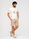 Ombre Clothing Muške šorts REGULAR FIT od glatkog pletiva - bež V3 OM-SRBC-0153 Ombre Clothing