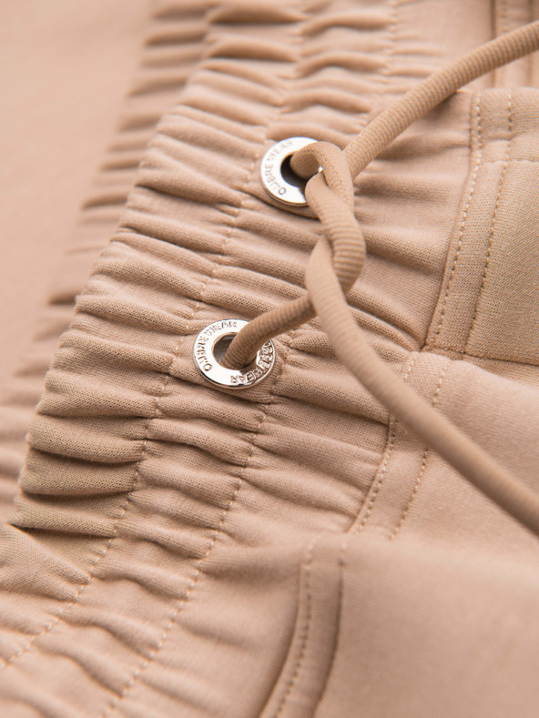 Ombre Clothing Muške šorts REGULAR FIT od glatkog pletiva - bež V3 OM-SRBC-0153 Ombre Clothing