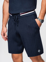 Ombre Clothing Muške strukturirane viskozne šorts REGULAR - tamno plave V2 OM-SRCS-0203 Ombre Clothing
