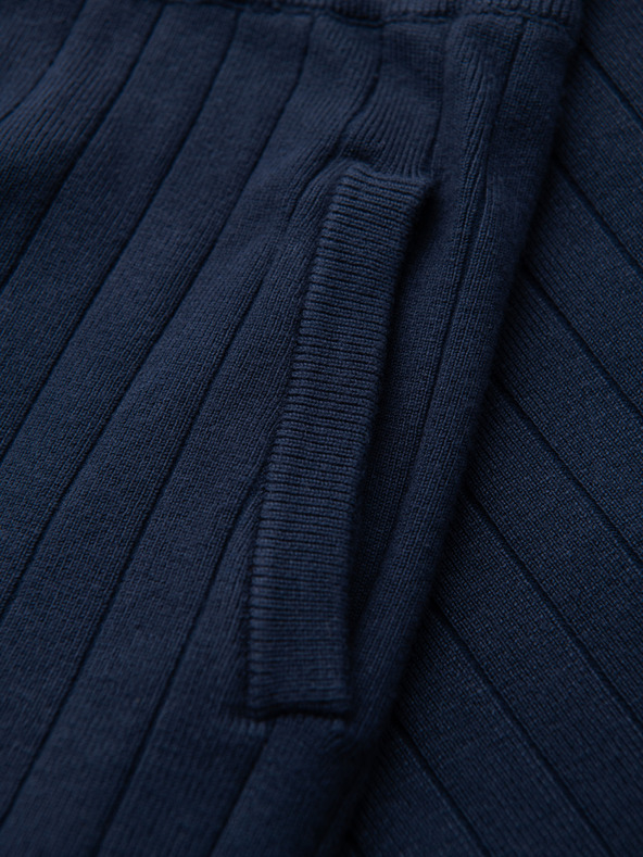 Ombre Clothing Muške strukturirane viskozne šorts REGULAR - tamno plave V2 OM-SRCS-0203 Ombre Clothing