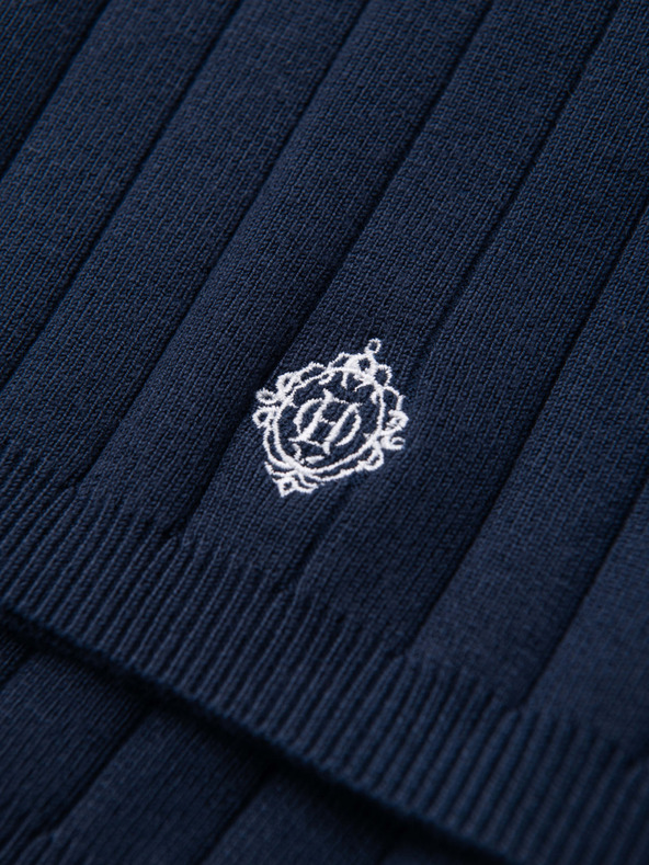 Ombre Clothing Muške strukturirane viskozne šorts REGULAR - tamno plave V2 OM-SRCS-0203 Ombre Clothing