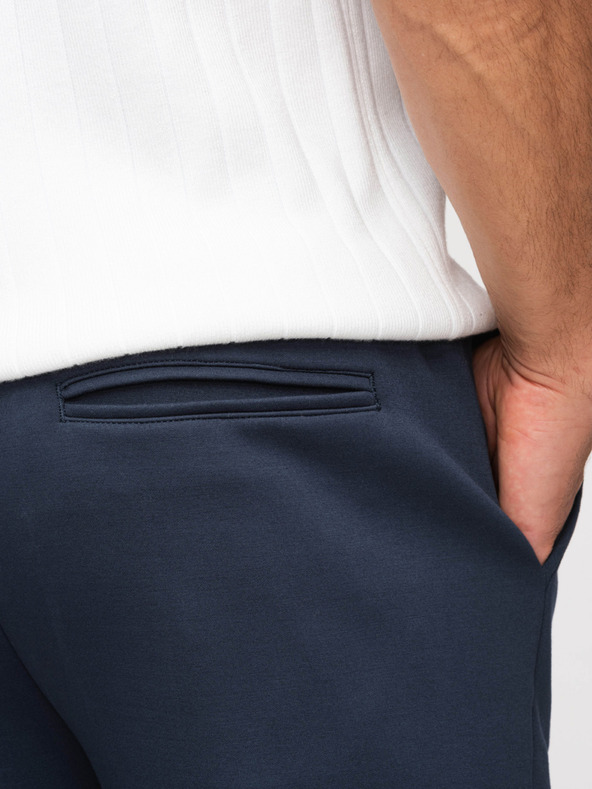 Ombre Clothing Muške šorts od glatkog pletiva REGULAR FIT - tamno plave V4 OM-SRBC-0153 Ombre Clothing