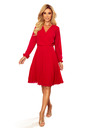 numoco ISABELLE Plisirana haljina s izrezom i dugim rukavima - Crvena