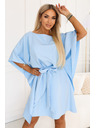 numoco SOFIA Haljina tipa leptir sa vezanjem u struku - svjetloplava