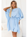numoco SOFIA Haljina tipa leptir sa vezanjem u struku - svjetloplava