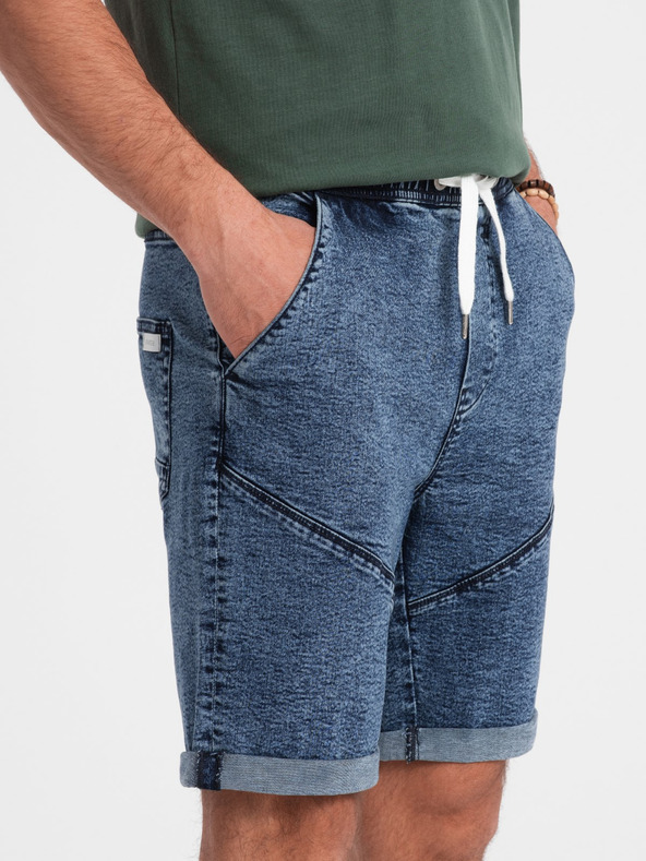 Ombre Clothing Tamnoplave muške traper kratke hlače Ombre odjeća W361