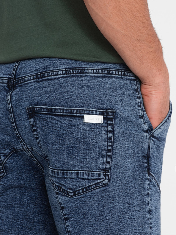 Ombre Clothing Tamnoplave muške traper kratke hlače Ombre odjeća W361