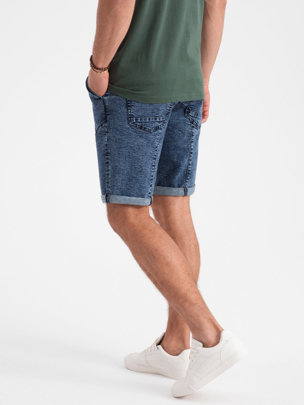 Ombre Clothing Tamnoplave muške traper kratke hlače Ombre odjeća W361