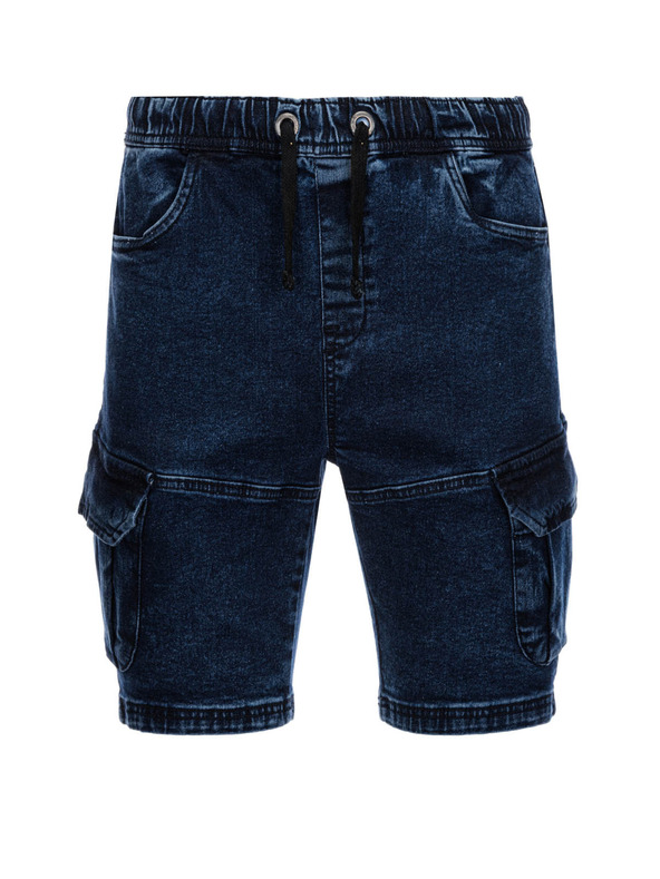 Ombre Clothing Tamnoplave muške traper kratke hlače Ombre odjeća W362