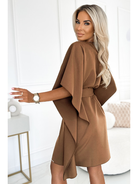 numoco SOFIA Leptir haljine s vezivanjem u struku - cappuccino