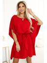 numoco SOFIA Leptir haljina s kravatom u struku - crvena