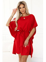 numoco SOFIA Leptir haljina s kravatom u struku - crvena