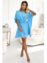numoco SOFIA Leptir haljina sa vezivanjem struka - plava boja
