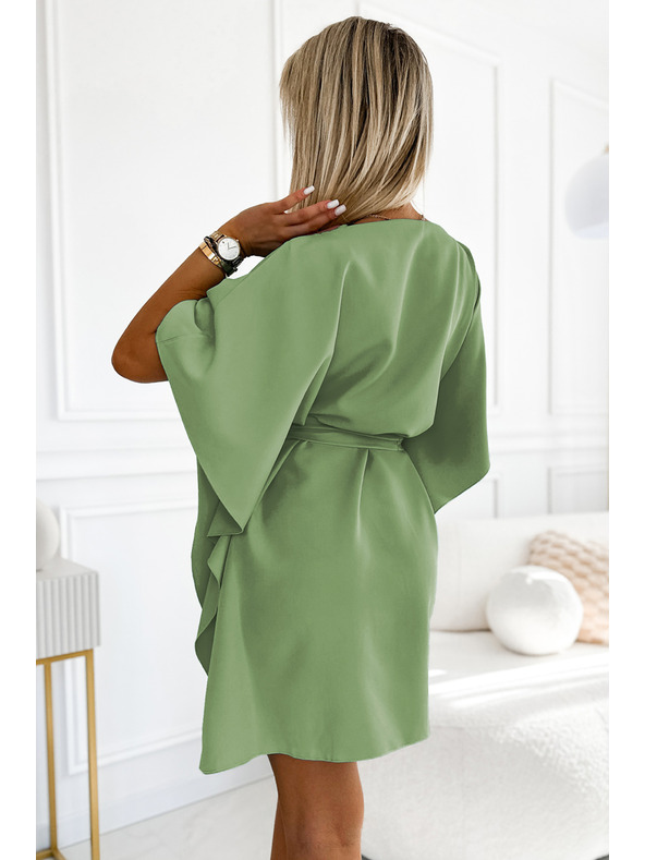 numoco SOFIA Leptir haljine s vezivanjem u struku - maslinasta