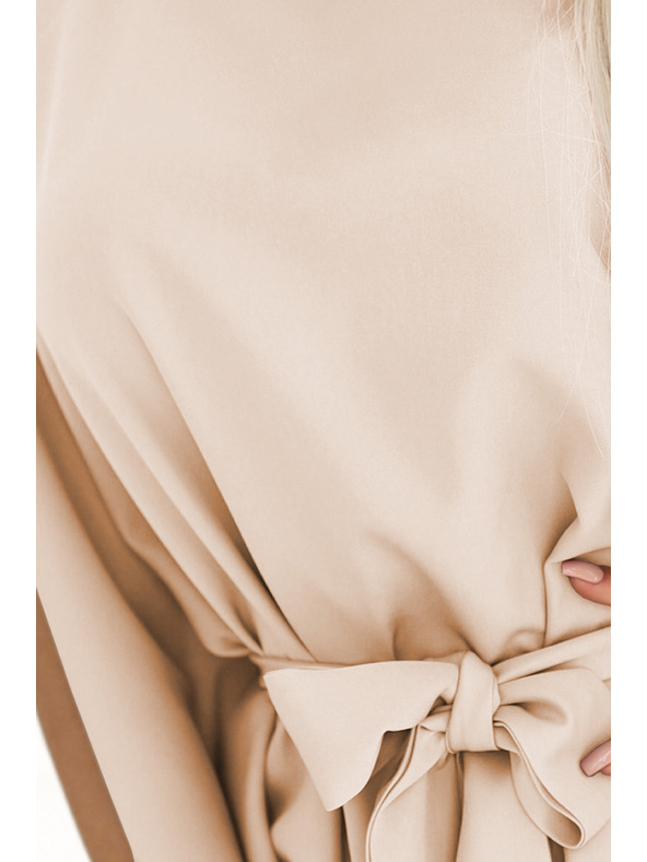 numoco SOFIA Leptir haljine s vezivanjem u struku - tamno bež