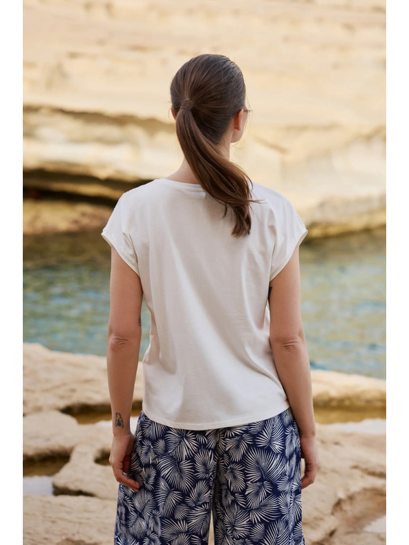 Moodo Pamučna bluza s čipkom bijela Moodo